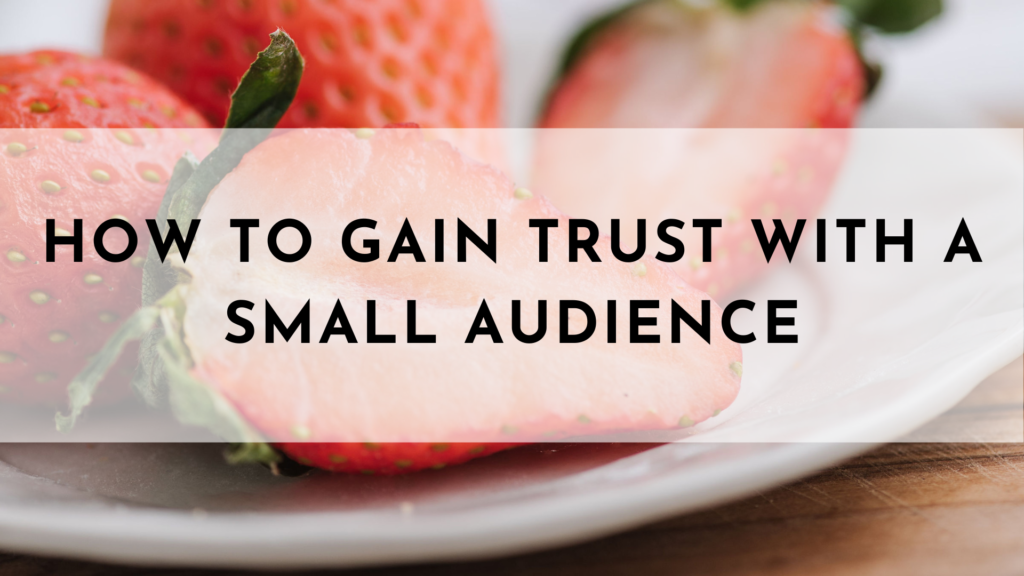 How to Gain Trust with a Small Audience
